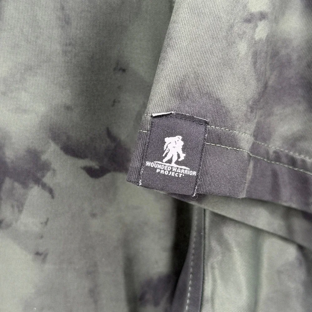 Under Armour Polo Shirt Mens 3XL Green Camo Wounded Warrior Project HeatGear